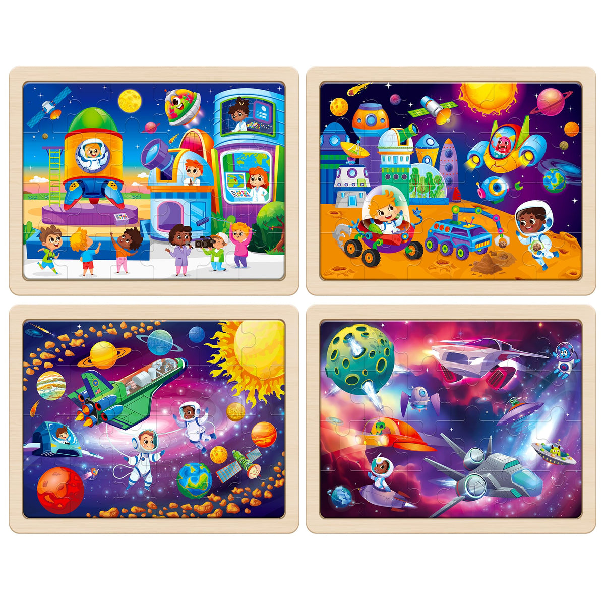 SYNARRY wooden puzzle pieces with smooth edges for safe toddler use