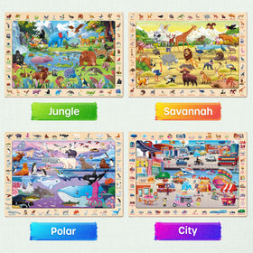 Synarry polar animals puzzle image aids exploration and fine motor development.