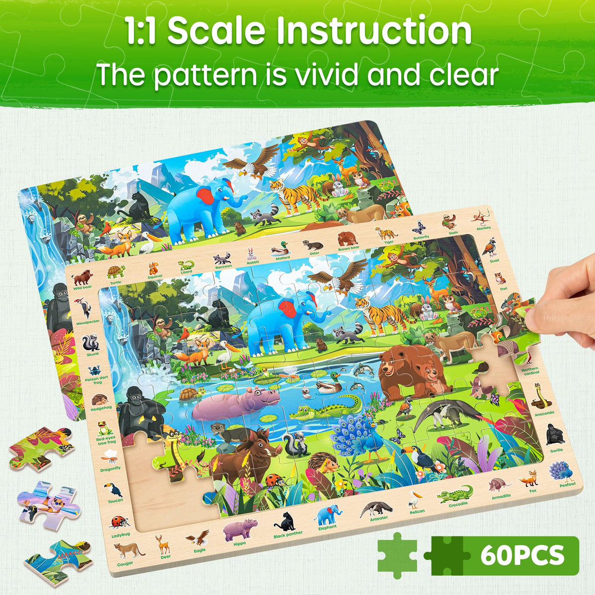 Synarry savannah animals puzzle showcases memory and planning during play.