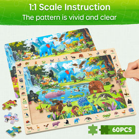 Synarry savannah animals puzzle showcases memory and planning during play.