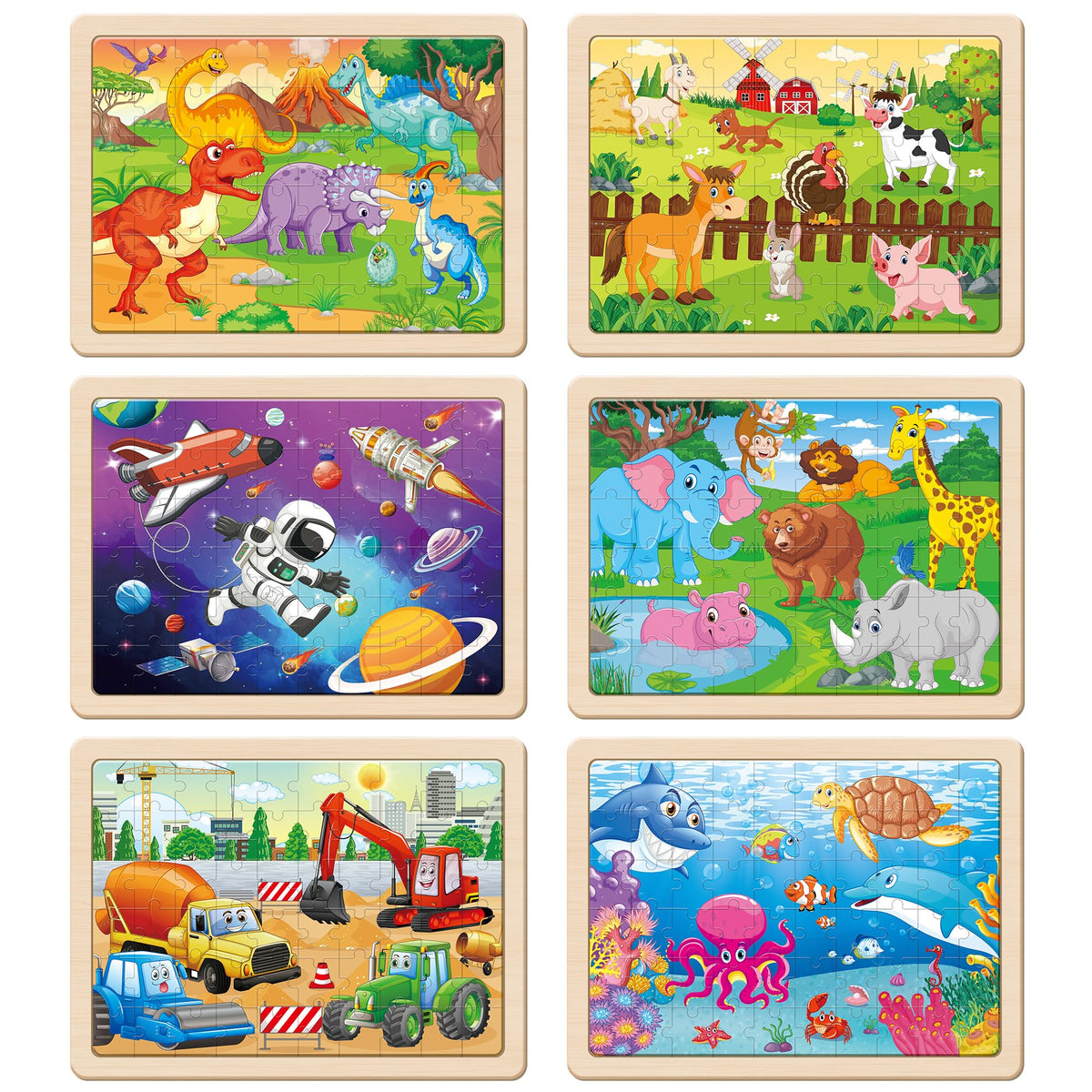 SYNARRY farm puzzle set encourages imaginative play with sturdy wooden pieces