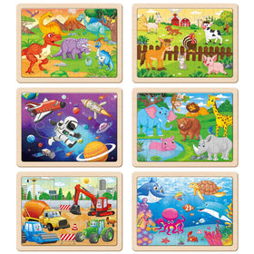 SYNARRY farm puzzle set encourages imaginative play with sturdy wooden pieces