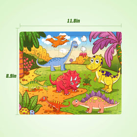 SYNARRY wooden storage tray with illustration guide helps kids place pieces accurately.