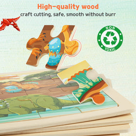 SYNARRY thick wooden puzzle pieces designed for easy grip by little hands