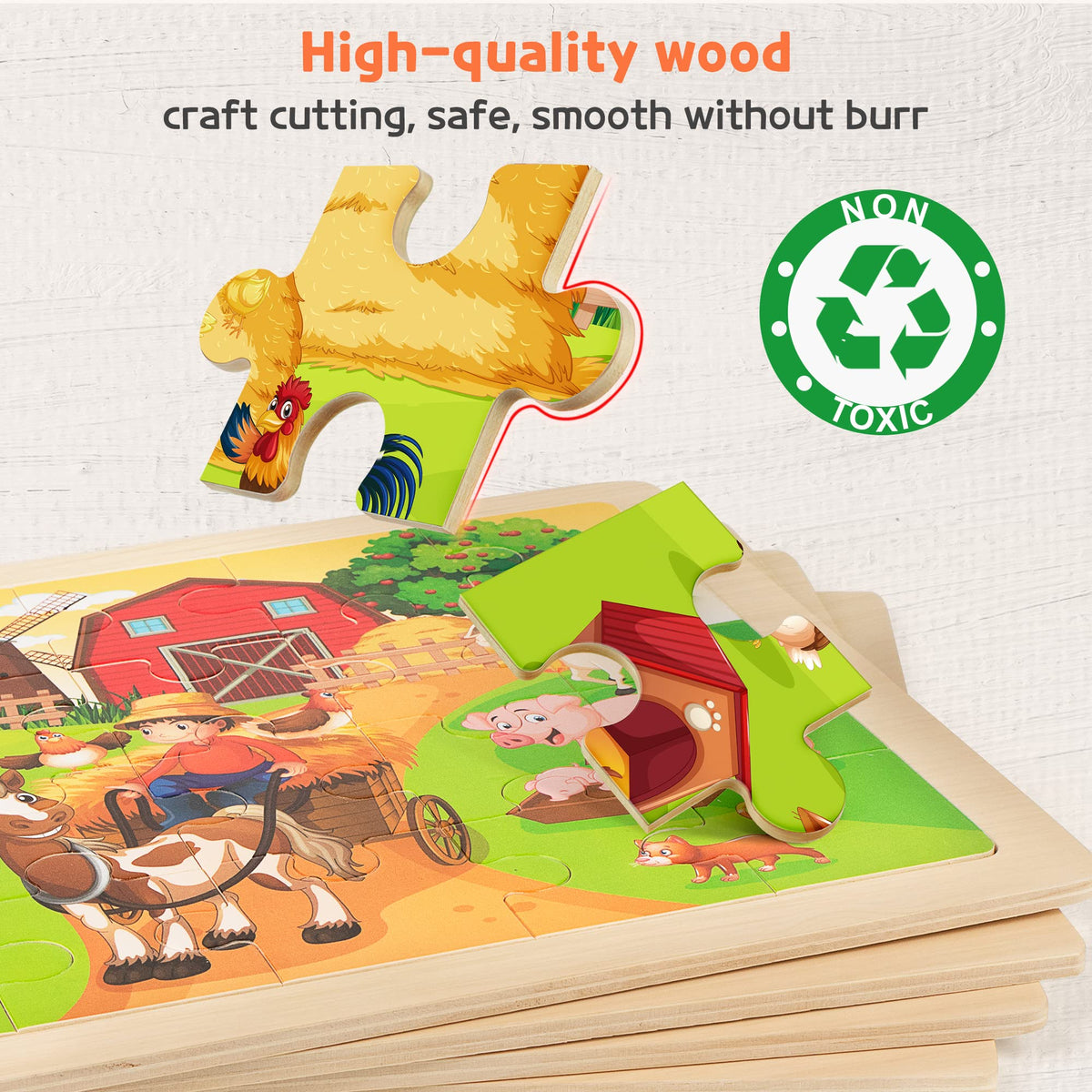 SYNARRY sea life wooden puzzle offering colorful discovery during play