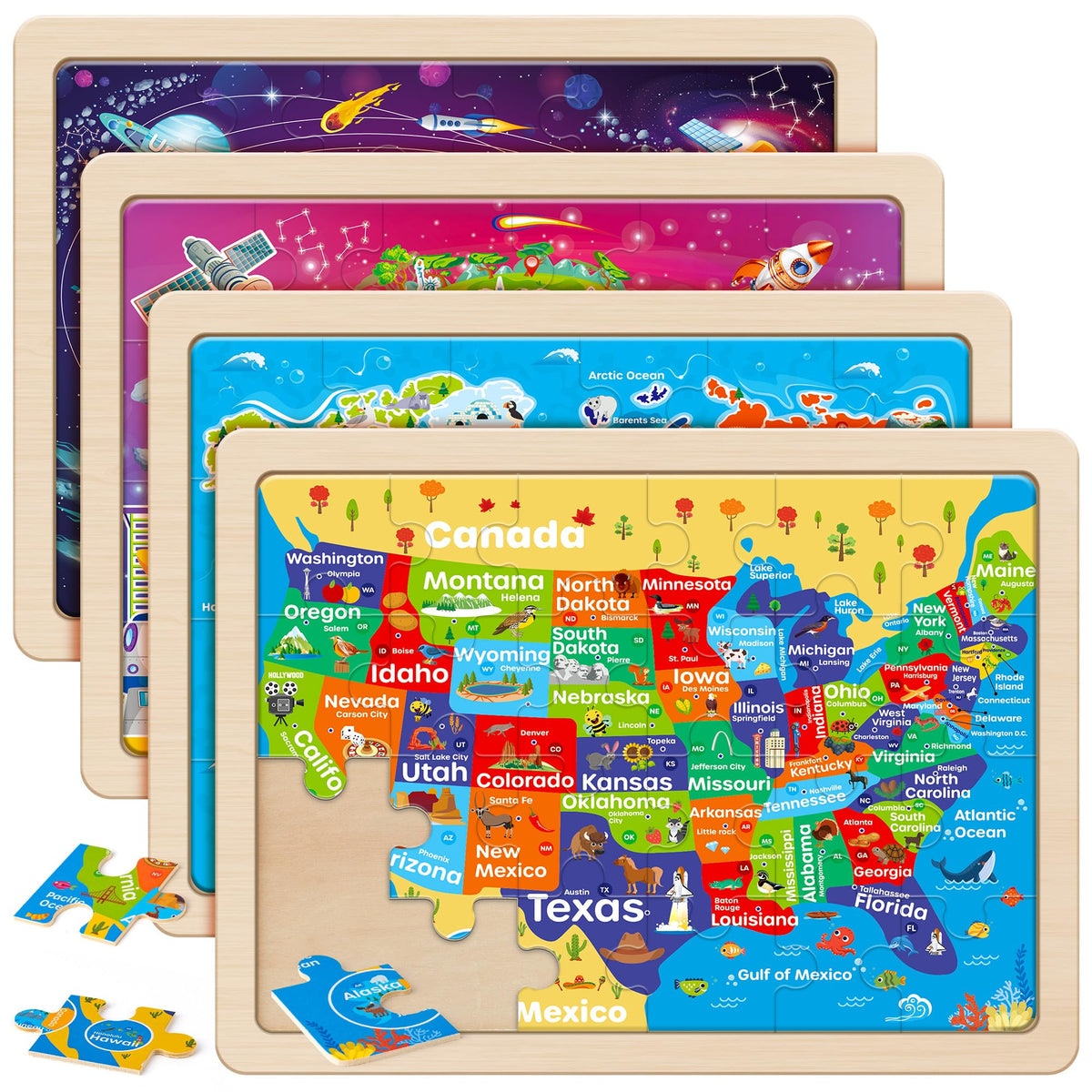Synarry World Map puzzle pack helps kids learn geography through play