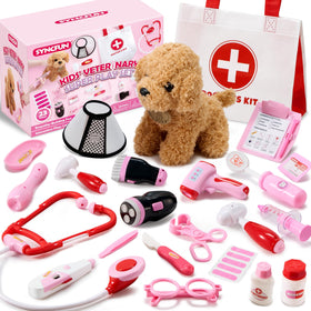 SYNCFUN Doctor Kit with a puppy in the carrying bag for imaginative vet play
