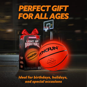 SYNCFUN Gift-ready glow basketball great for birthdays or Halloween.
