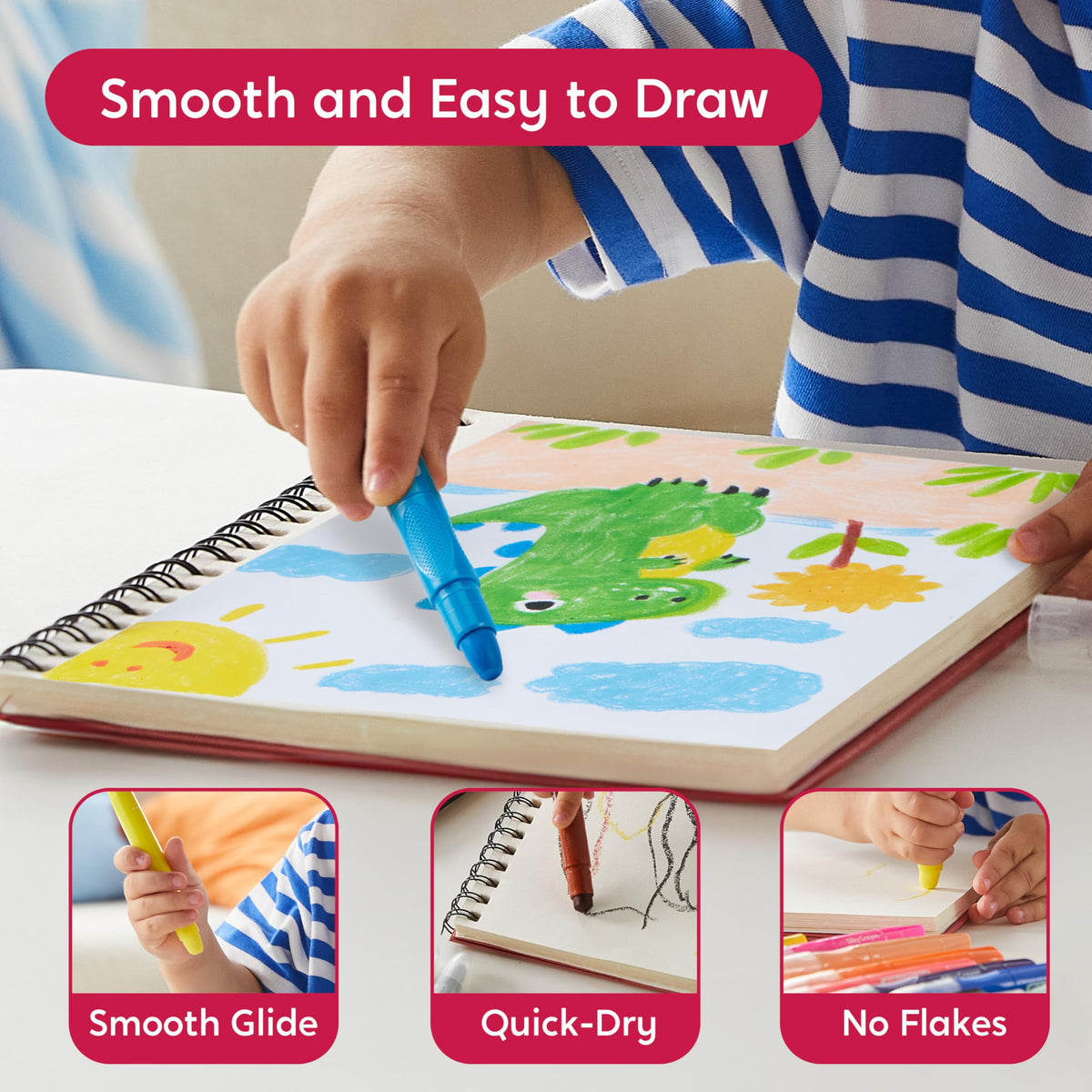 SYNCFUN large easy grip barrels help little hands color comfortably