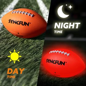 SYNCFUN LED sequence close-up shows bright lights enhancing late-evening training.