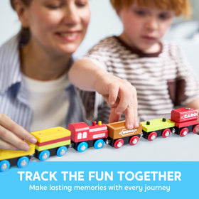SYNCFUN magnetic cargo loading encourages fine motor skills and color recognition.
