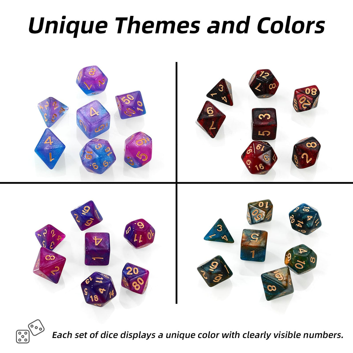 syouces dnd dice durable acrylic with bright colors for easy visibility