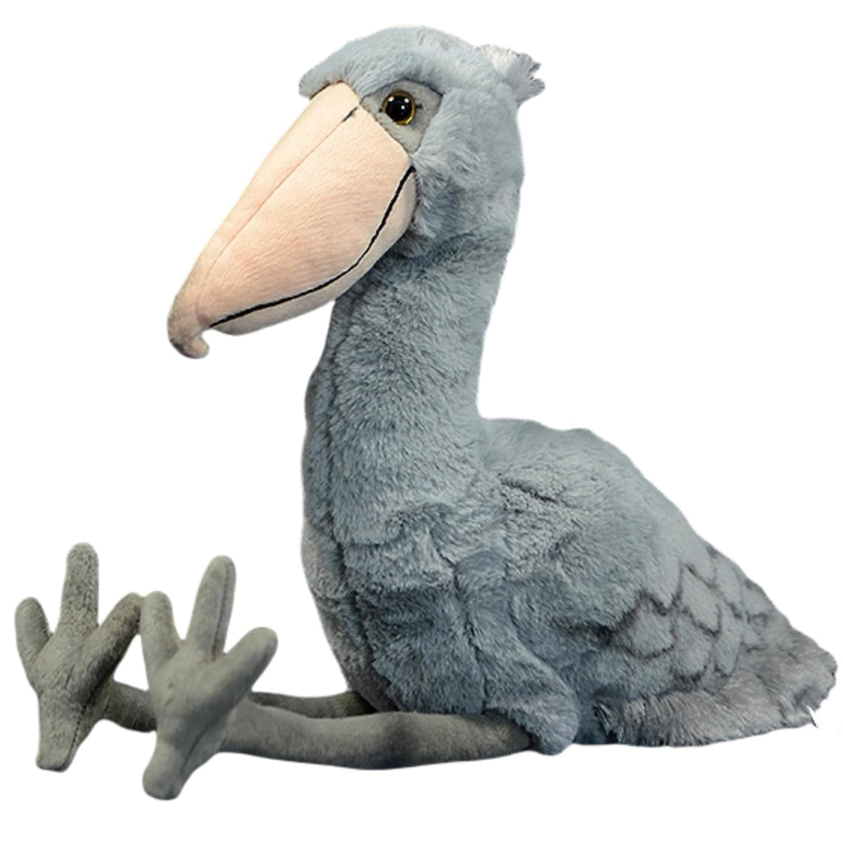 SYUSAMA 12-inch shoebill plush with lifelike beak for cozy decor and cuddles.