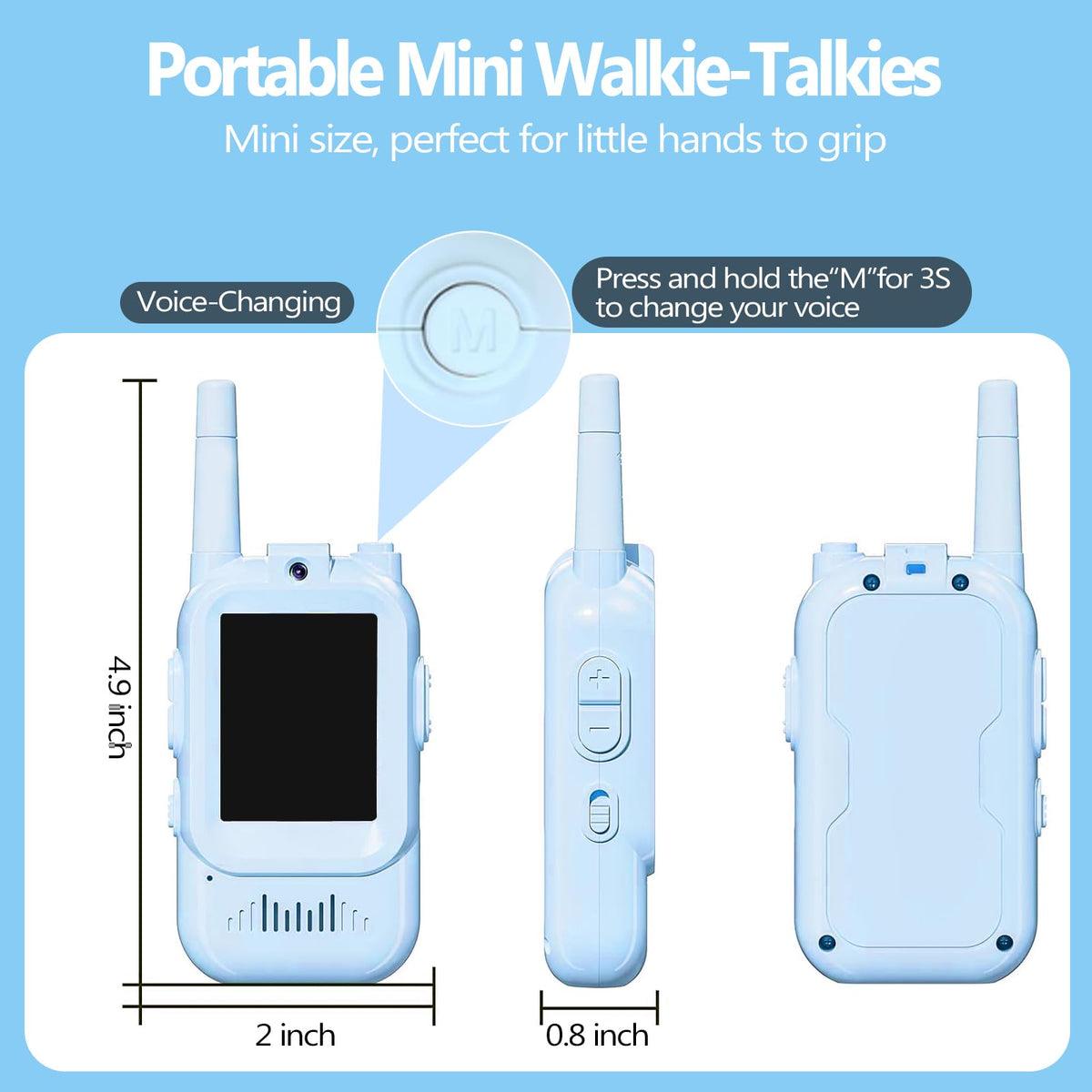 Syutinn video walkie talkies 2-pack charging dock included