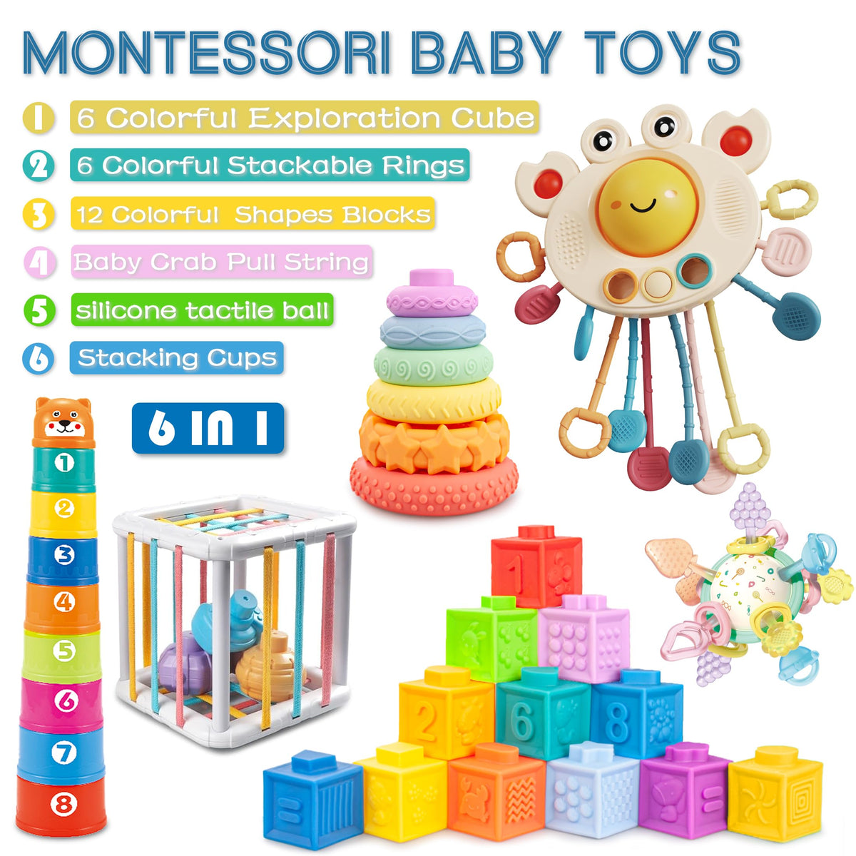 SYUUKH soft stacking tower encourages balanced stacking and fine motor skills.