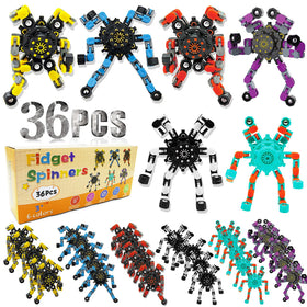 Szcuelz transformable spinner with deformable chains enabling creative shapes.