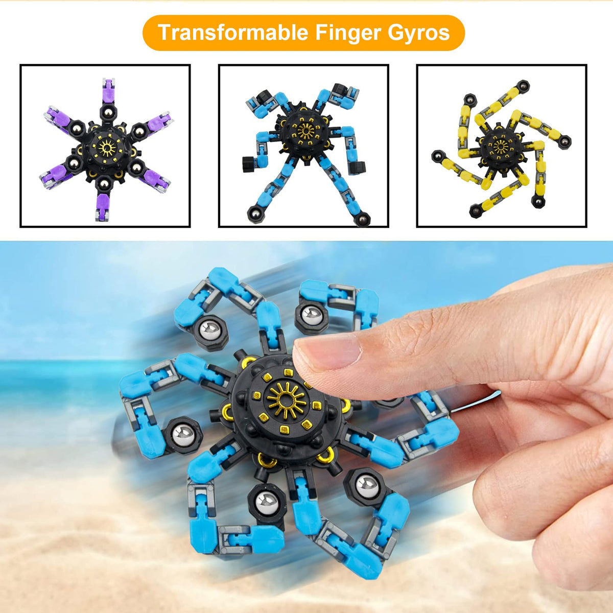Szcuelz transformable spinner offers stress relief and quiet entertainment.