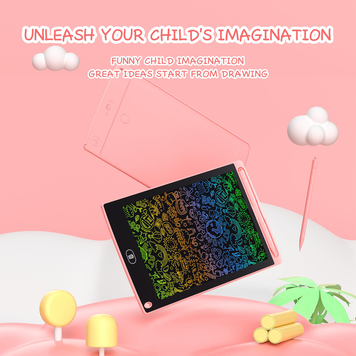 Szhsk LCD writing tablet 10-pack red color promotes quick notes and playful learning