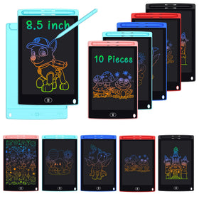 Szhsk LCD writing tablet 10-pack front view showing bright, erasable surface for kids
