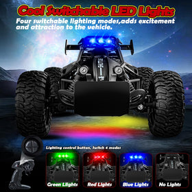 SZJJX RC car LED headlights on for engaging night racing