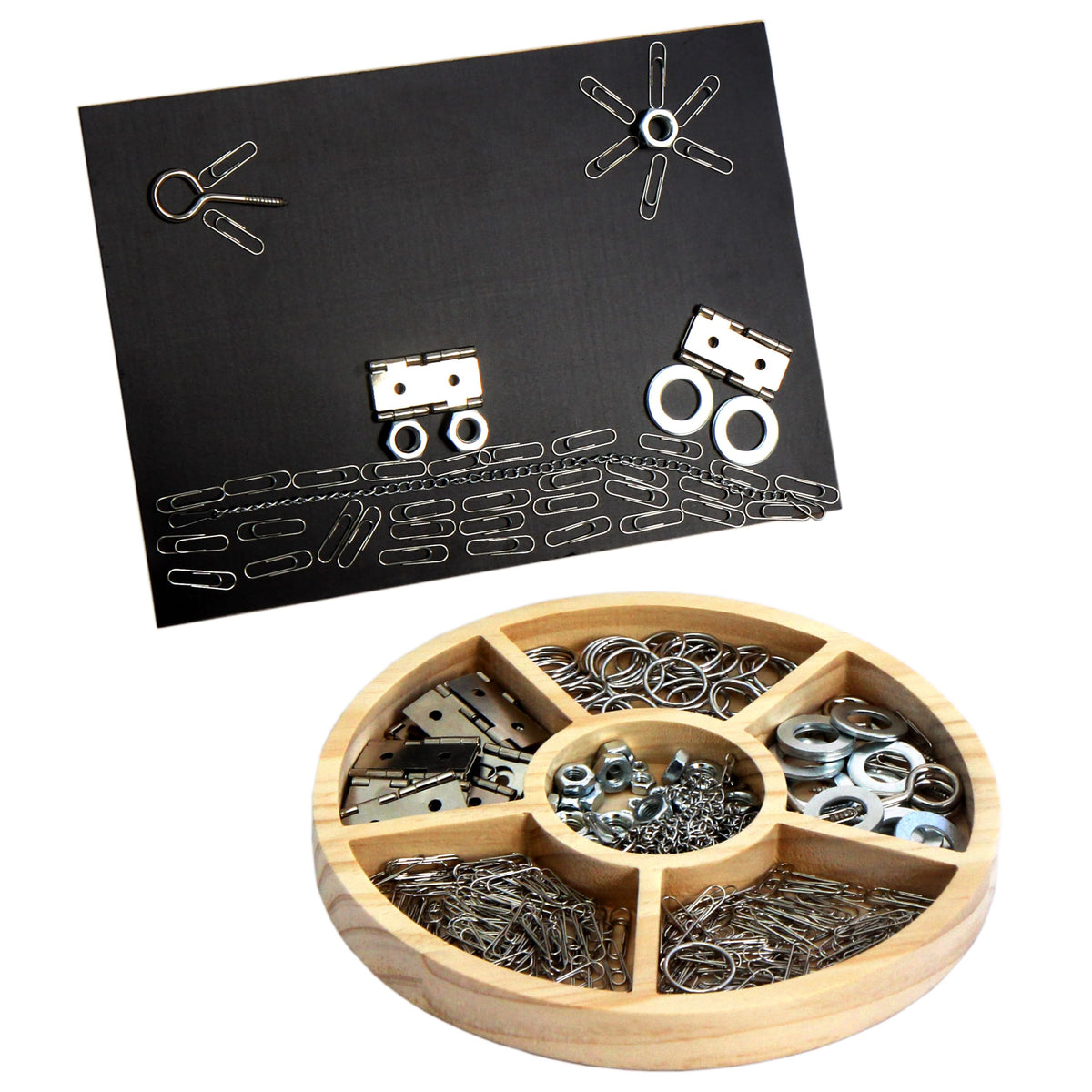 SZREGGIO metal loose parts board enhances hands-on STEAM exploration with magnets.