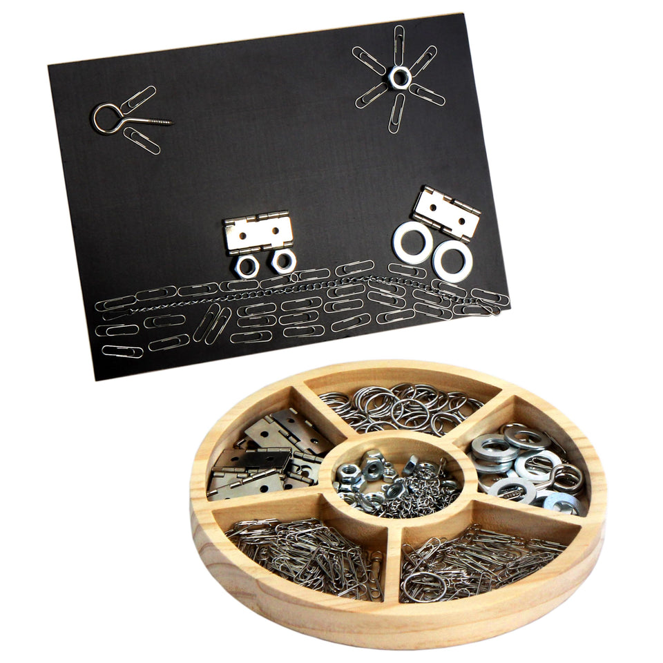 SZREGGIO metal loose parts board enhances hands-on STEAM exploration with magnets.