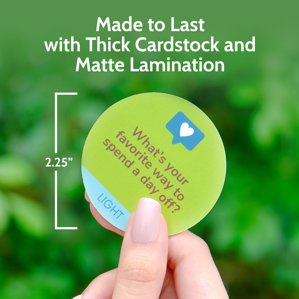 T MARIE chips durable matte laminated cardstock for repeated use