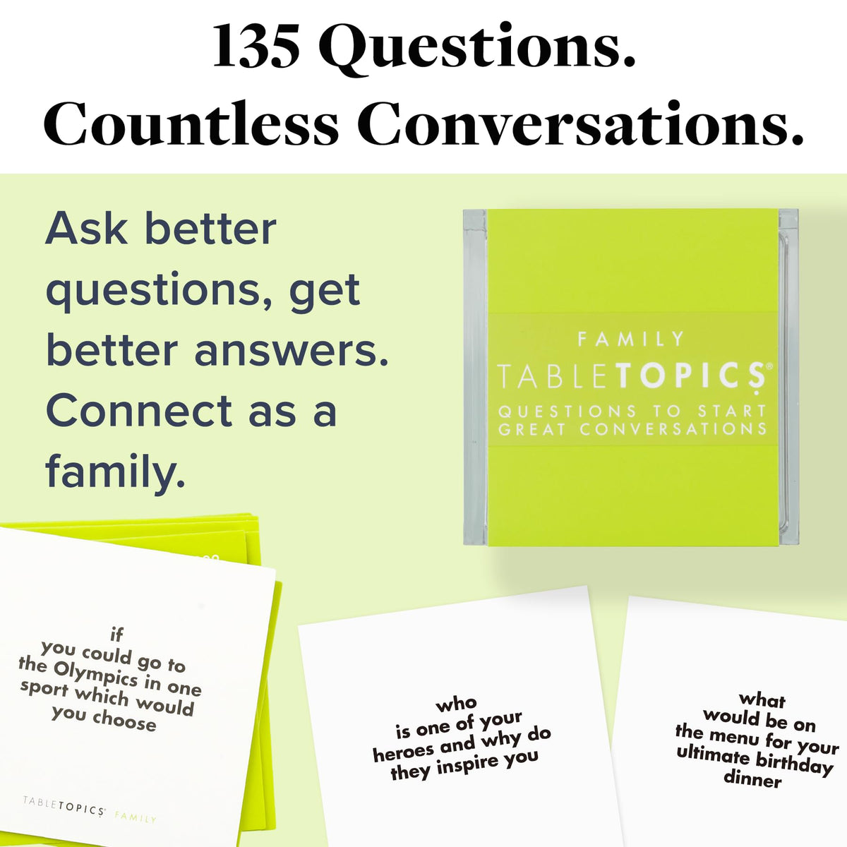 TableTopics 135-question card set close-up with kid-friendly prompts