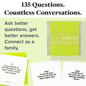 TableTopics 135-question card set close-up with kid-friendly prompts