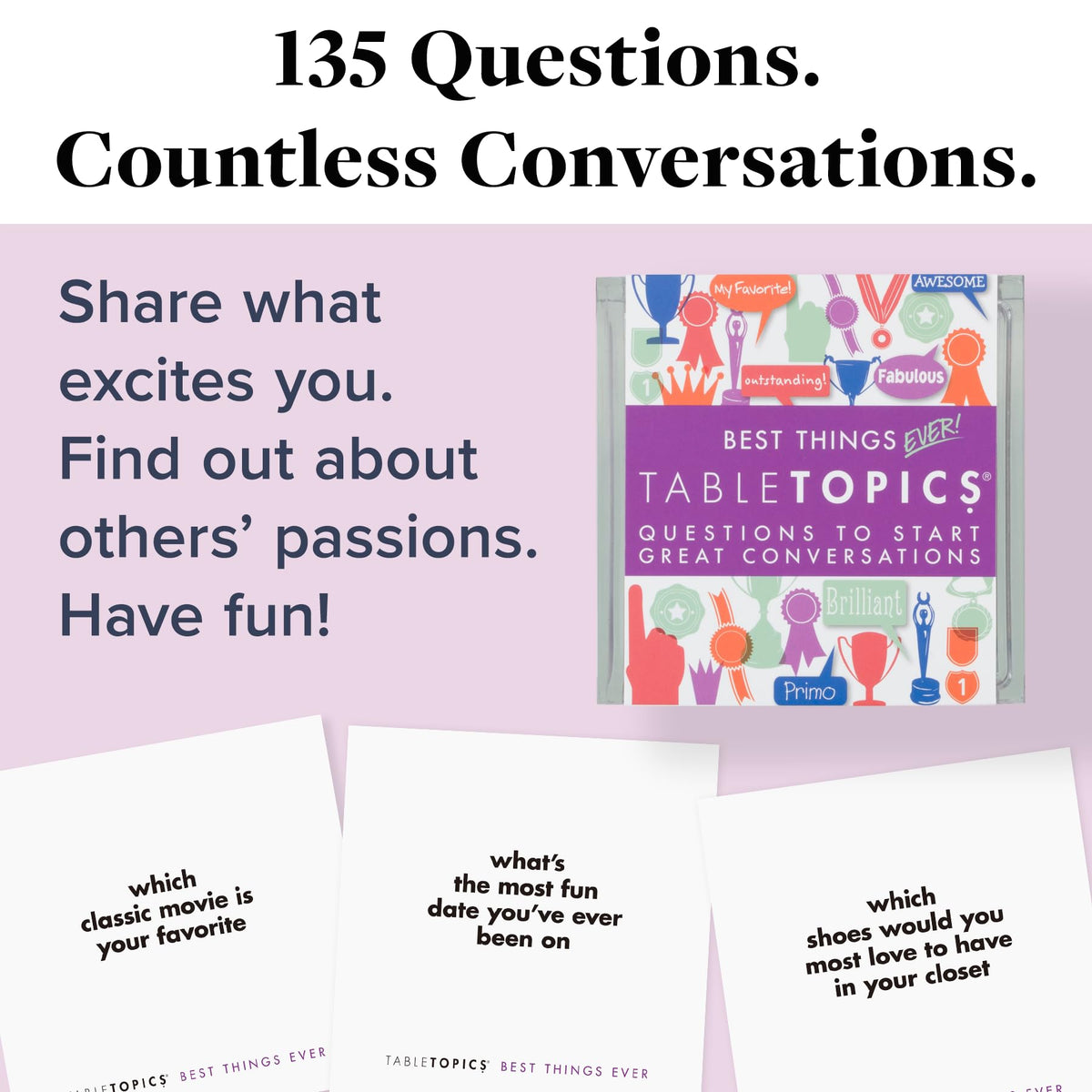 TableTopics Best Things Ever conversation cards spark fun discussions at gatherings.