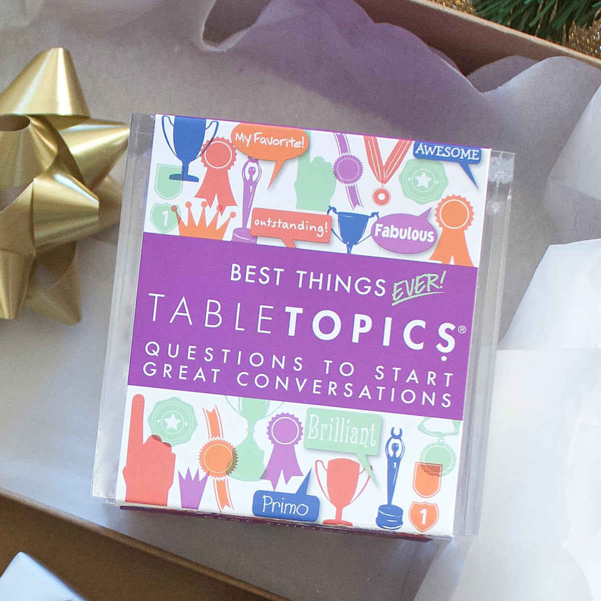 TableTopics Best Things Ever gift pack offers a thoughtful conversational present.