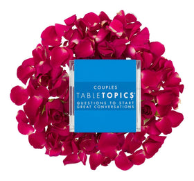 TableTopics cards close-up shows bold questions for deeper talks.