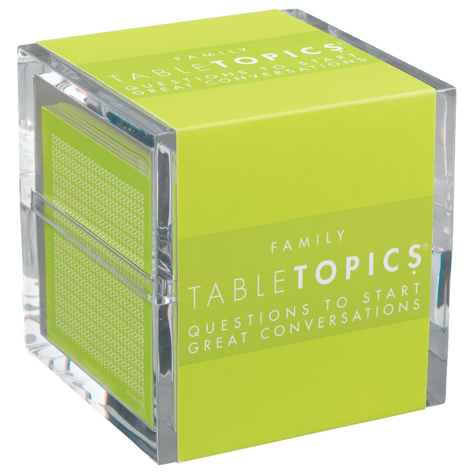 TableTopics family conversation cards deck on dinner table for connection