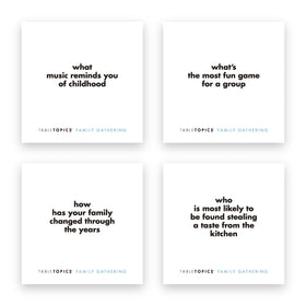 TableTopics family game night setup encourages storytelling and laughter.