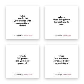 TableTopics Gratitude cards for game night and relaxed conversations.