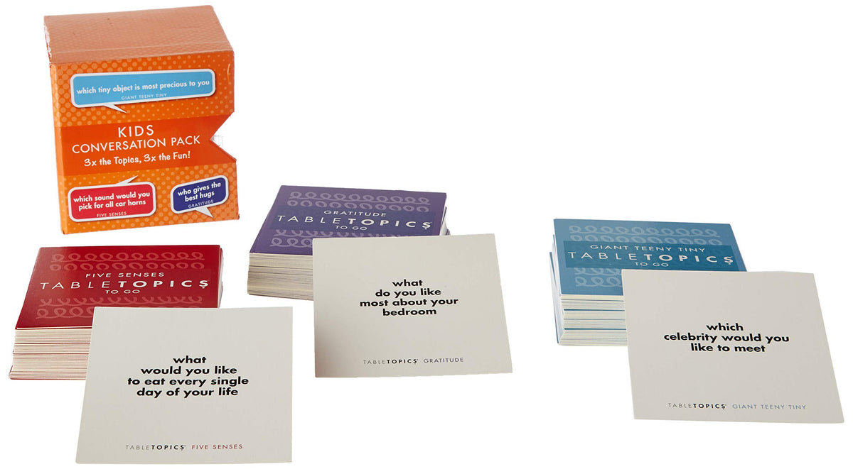 TableTopics Kids Giant Teeny Tiny theme cards prompt playful size discussions