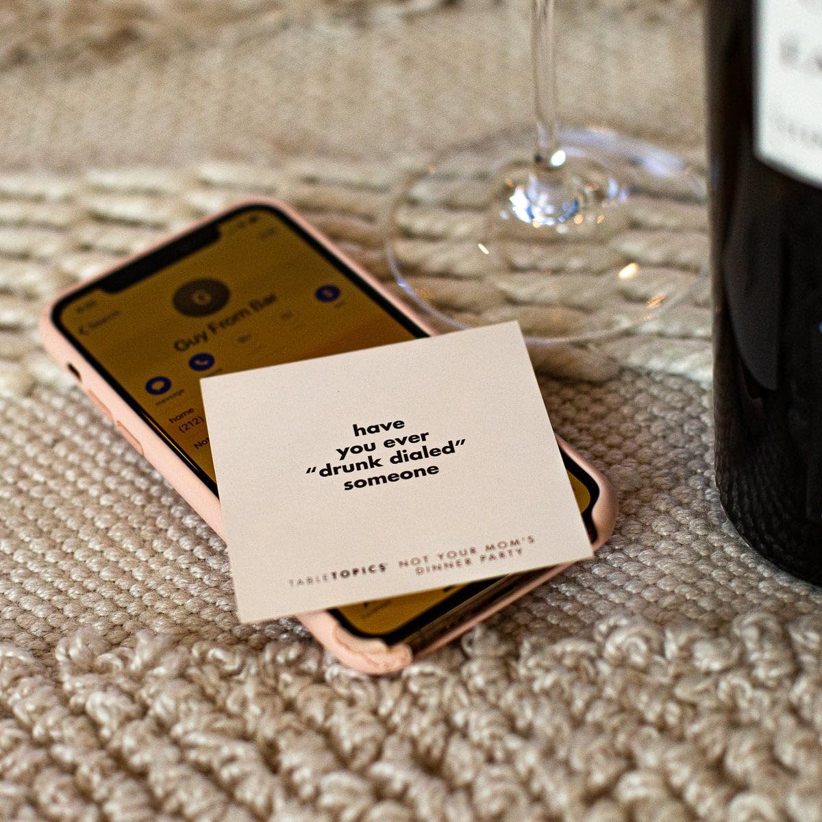 TableTopics Not Your Mom's Dinner Party close-up of a snarky card for fun.