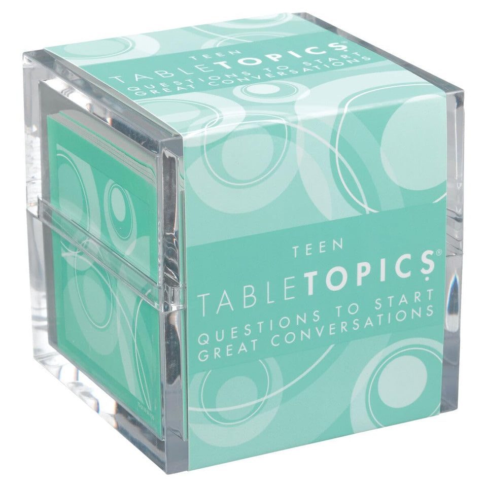 TableTopics Teen cards on a dinner table spark family conversation