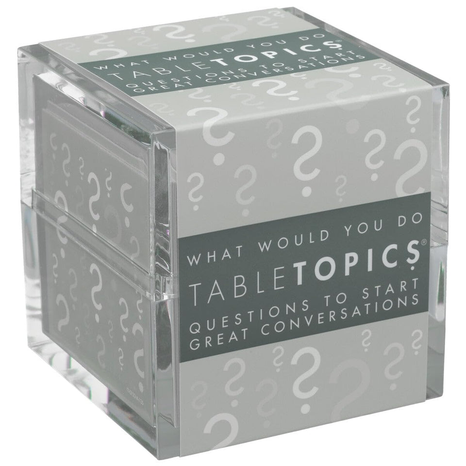TableTopics What Would You Do card game deck with 135 prompts for lively parties.
