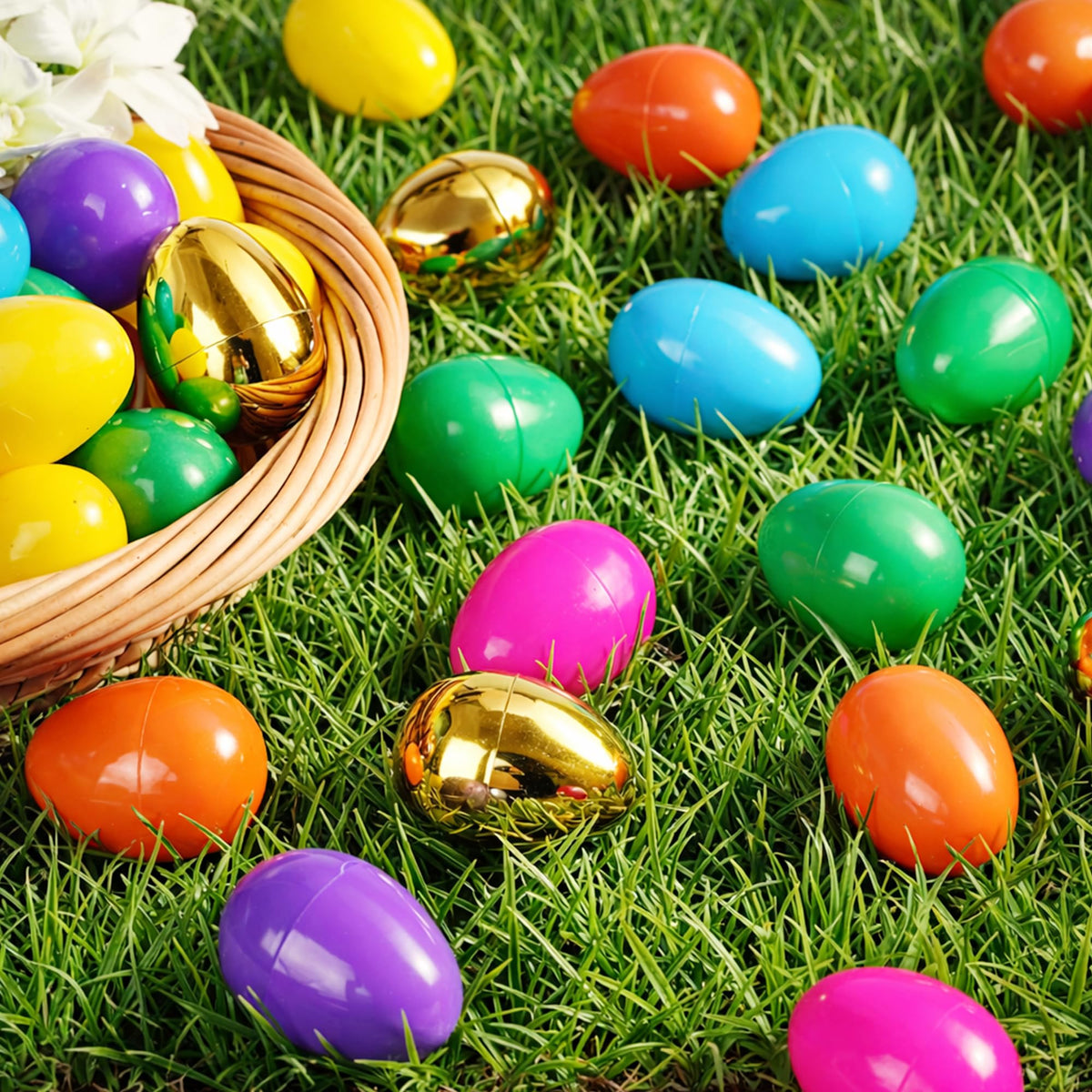 Taboom durable plastic eggs useful for Easter baskets and classrooms.