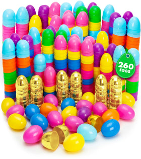 Taboom 260-count Easter eggs in bright colors for hunts and decorations.