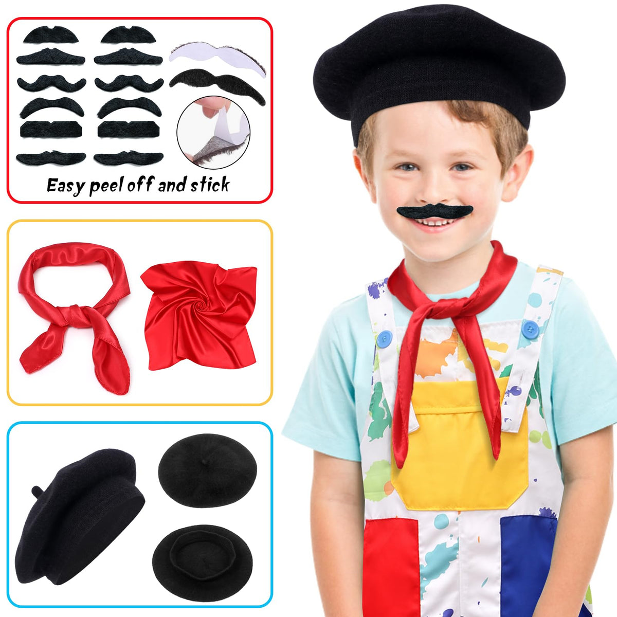 Tacobear kid-friendly accessories complete a vibrant art-themed costume look