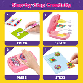 Tacopet Sticker Maker includes seven markers for bold, colorful art
