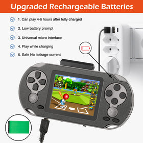 TaddToy 16 Bit handheld cartridges included, three classic games ready to play.