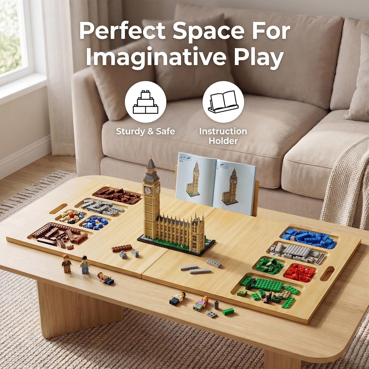 Tademis baseplate table suitable for adults and seniors for hands-on projects.