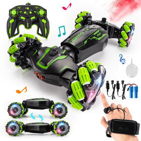 TADOZIC 4WD gesture sensor car front view with LED lights and bold styling.