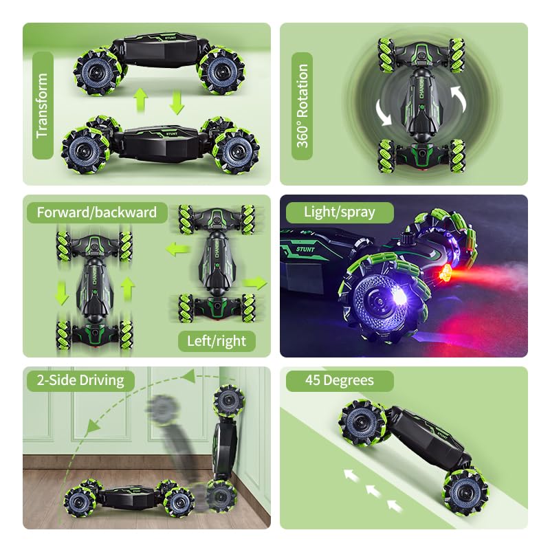 TADOZIC RC car performing a 360-degree spin action animation.