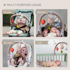 Taf Toys Activity Arch spinning mirror with animated images engages attention.