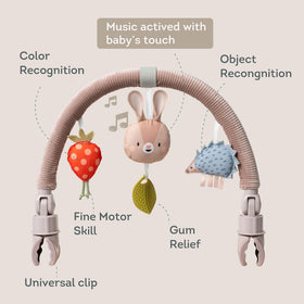 Taf Toys Activity Arch supports two development stages during use.