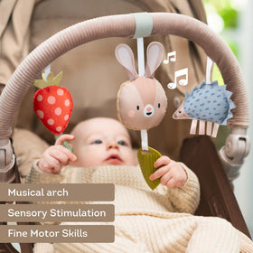 Taf Toys Activity Arch beads and rattle maze encourage fine motor play.